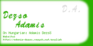 dezso adamis business card