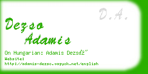 dezso adamis business card